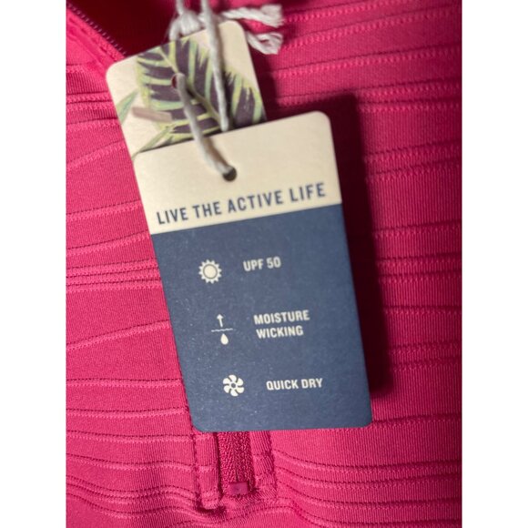 Tommy Bahama Womens Everyday Active UPF 50 Pink Quarter-Zip Long-Sleeve Moisture - Picture 7 of 16